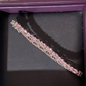 Elegant Pink Gemstone Tennis Bracelet